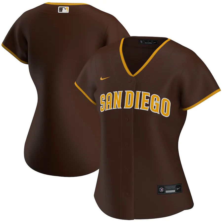 Womens San Diego Padres Nike Brown Road Replica Team MLB Jerseys